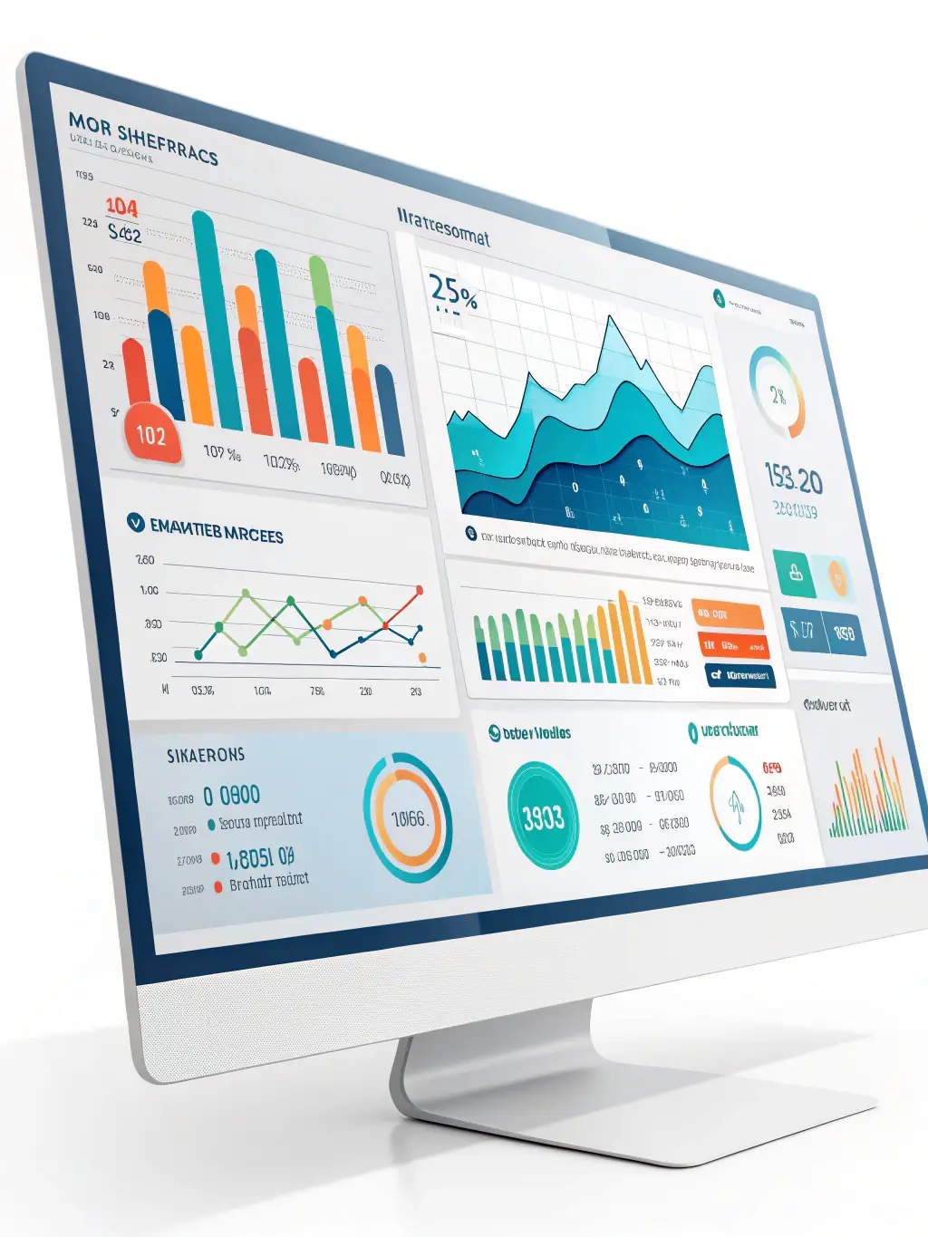 A sleek dashboard interface displaying customer data and sales analytics, representing FossDevOps's CRM solutions.