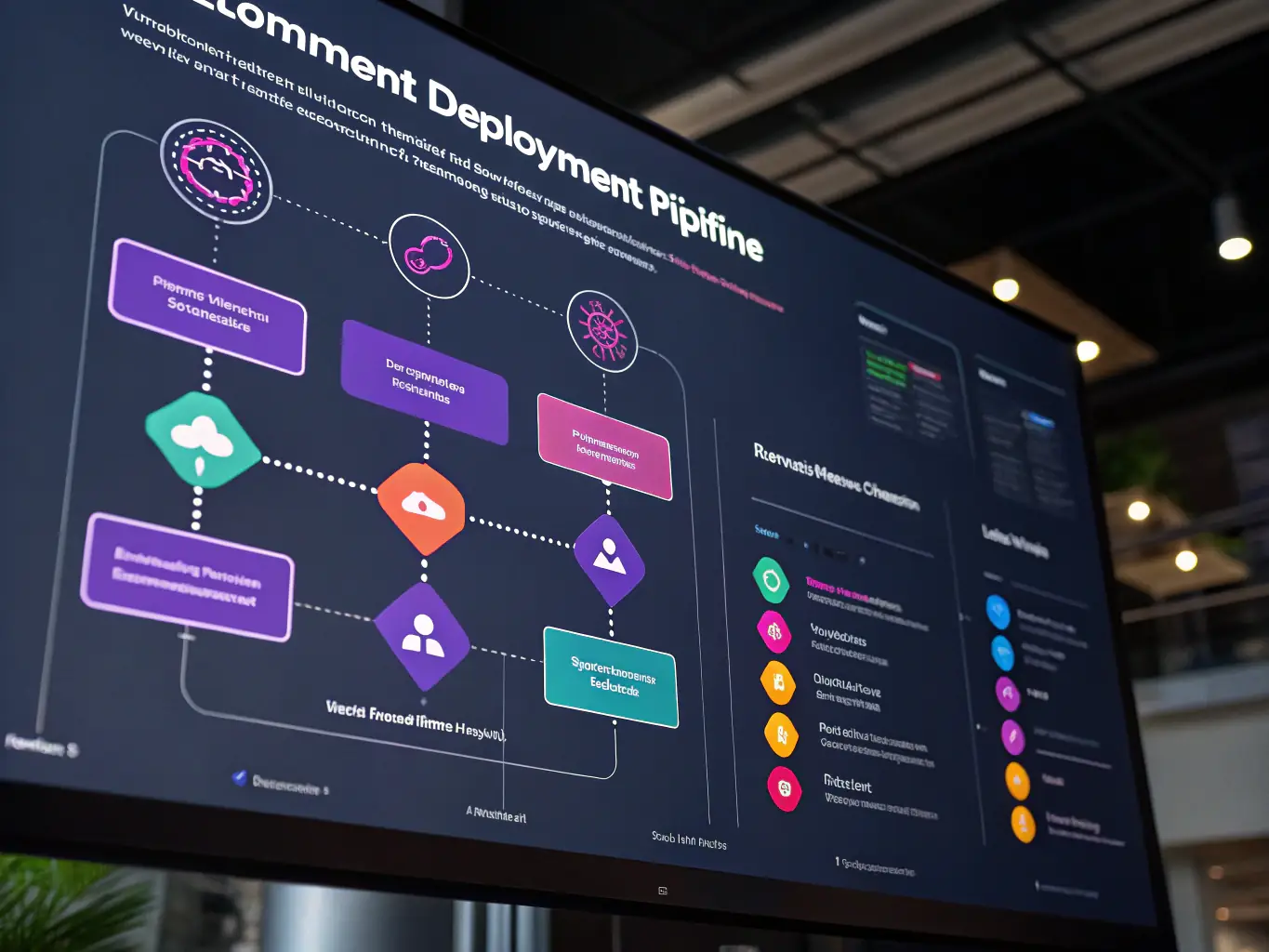 A dynamic image depicting a CI/CD pipeline with code flowing seamlessly through various stages, highlighting automated testing and deployment processes.